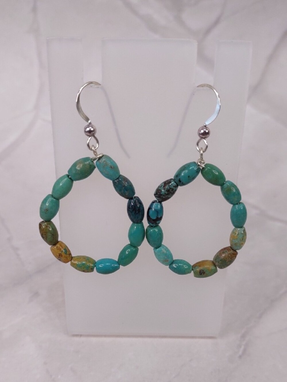 Jay King Turquoise Beaded Hoop Earrings - Picture 2 of 3